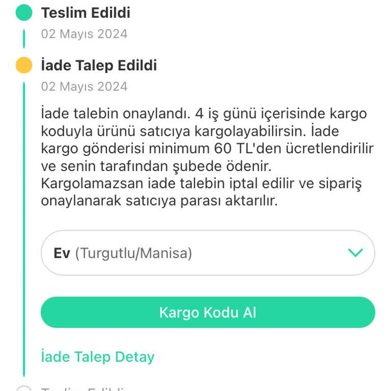 Dolap Defolu Üründe De İade Kargosunu Alıcıya Ödetiyor