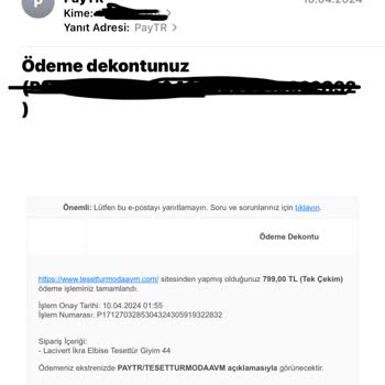 Tesettür Moda Avm Www.tesetturmodaavm.com Dan Ödemesini Yaptığım Siparişim Gelmedi.