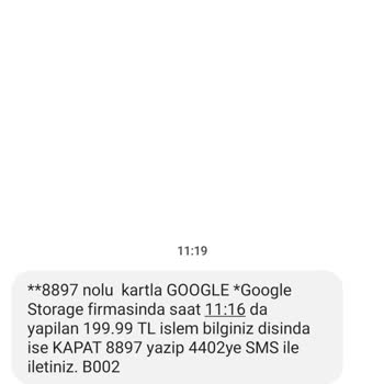 Google Storage İzinsiz Para Kesme