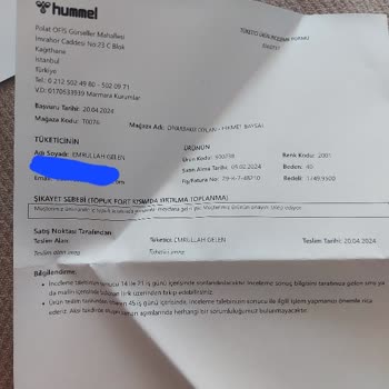 Hummel Ayakkabı Değişim Yapılmaması