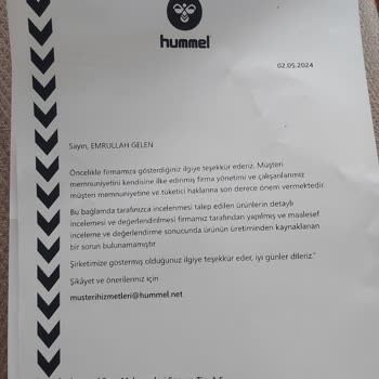 Hummel Ayakkabı Değişim Yapılmaması