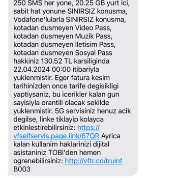 Vodafone Habersiz Hukuksuz Tarife Değişikliği