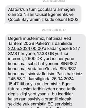 Vodafone Habersiz Hukuksuz Tarife Değişikliği