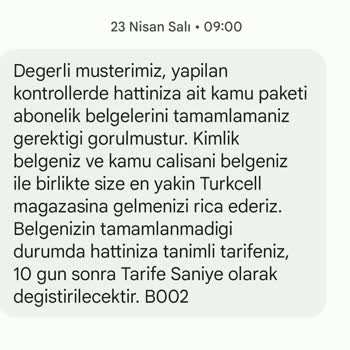 Turkcell Kamu Tarifesinde Kamu Kimliği Sürekli Eksik Evraka Düşüyor!