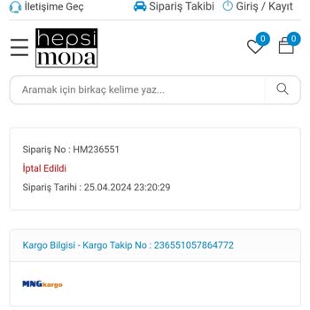 Hepsimoda Sipariş İptal Edildi Ücret Yatmadı Bilgi Verilmedi