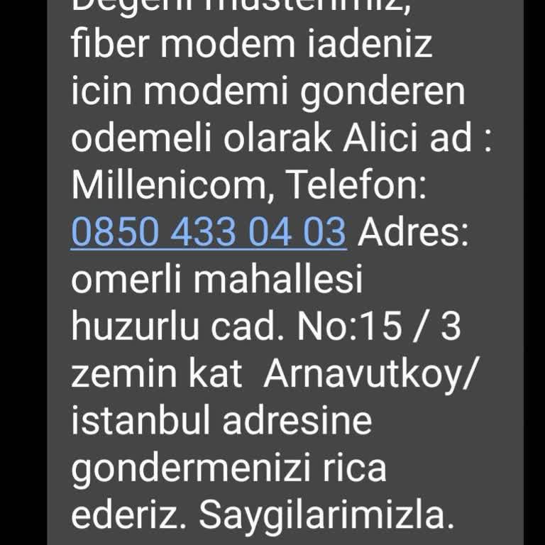 Millenicom, Kendisinin Vermediği Modemi Bizden Geri İstiyor.