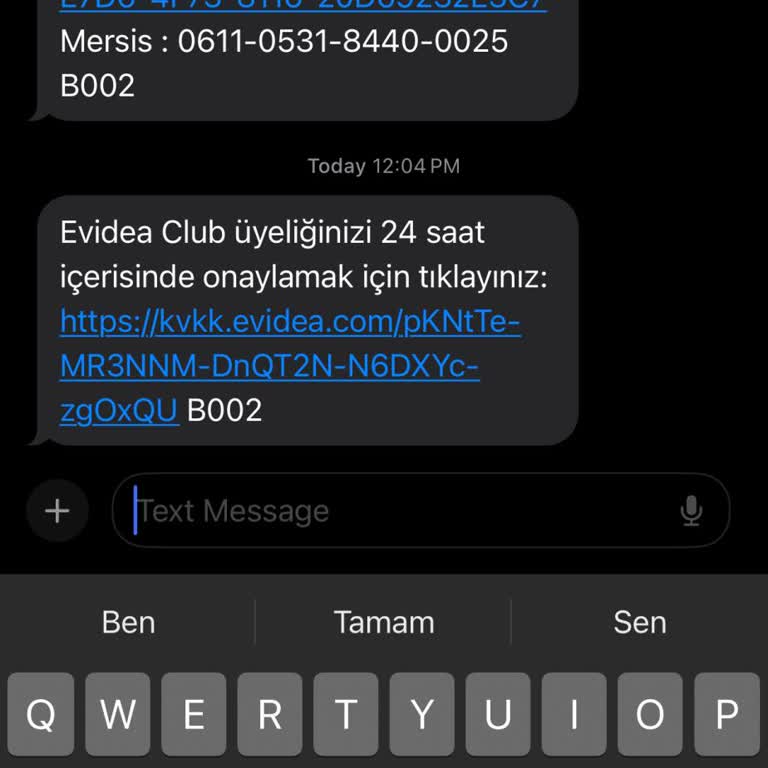 Evidea Mesaj İptal Edin