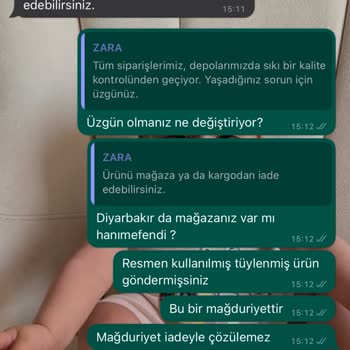 Zara Kullanılmış Ürün Gönderdi