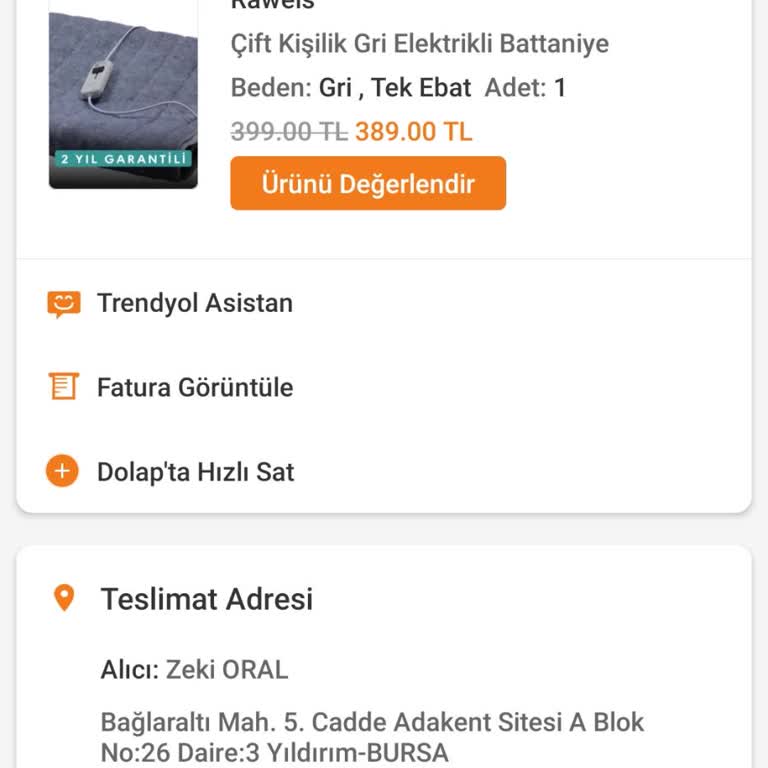 Trendyol Rawels Elektrikli Battaniye Arızası Ve Garanti Talebi