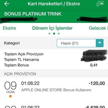 Garanti Bonus Apple Store Harcama İtirazı