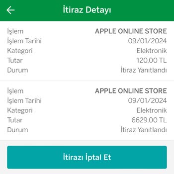 Garanti Bonus Apple Store Harcama İtirazı