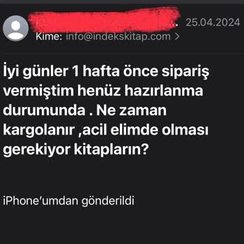 İndeks Kitapevi Şikayet. Kitapları Kargoya Vermiyor