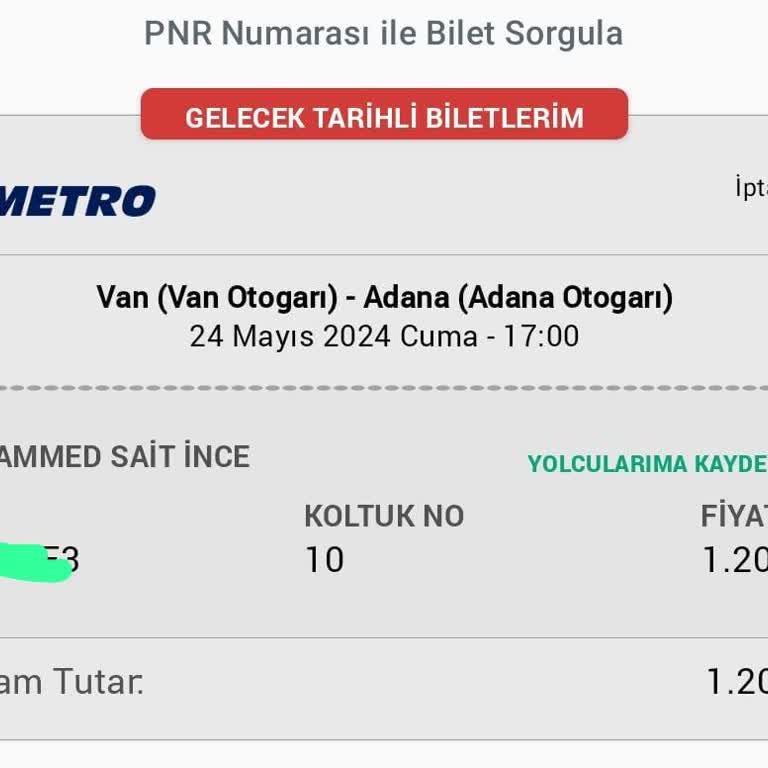Metro Turizm Bilet İadesi İşlemi