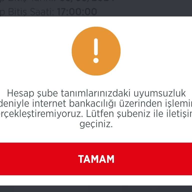 Ziraat Yatırım Hesabınızdaki Uyumsuzluk Nedeniyle İşleminiz Gerçekleştiremiyoruz.