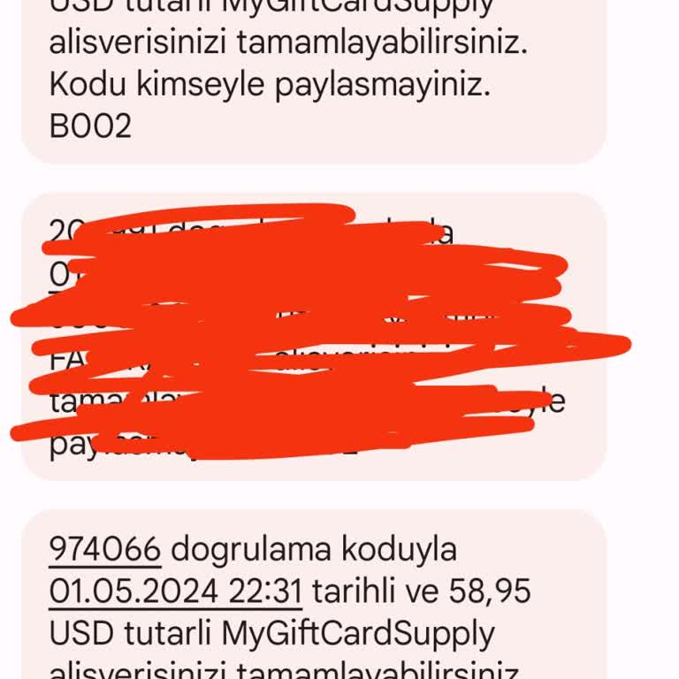 MyGiftCardSupply İzinsiz İşlem Hesaptan Para Çekme