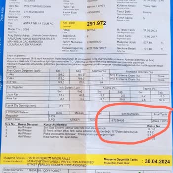 Tüvtürk LPG Tankı Seri Numarasının Yanlış Girilmesi.