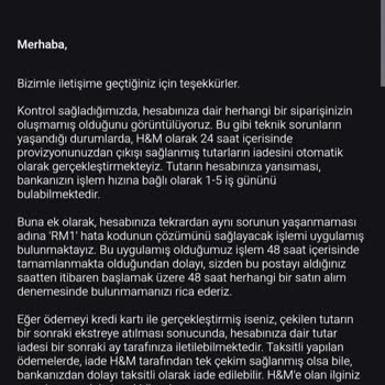 H&M Uygulamasında Yaşanan Sipariş Karmaşası