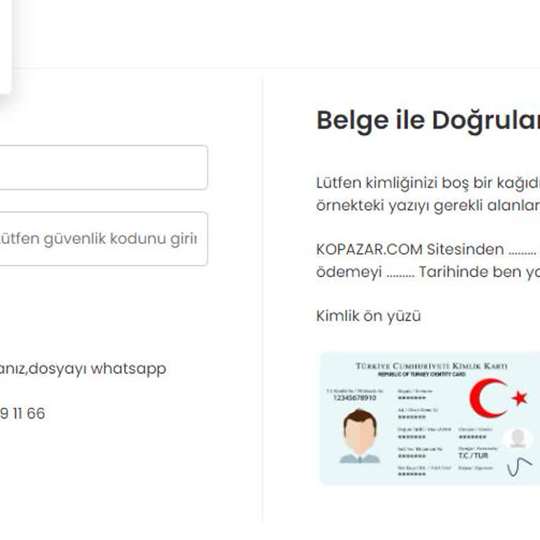 Kopazar.com Alışverişinde Kimlik Talebiyle Güvensizlik Yaşadım