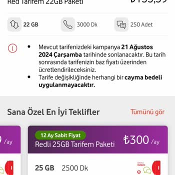 Vodafone 1 Tarife 2 Fiyat