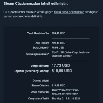 Steam Hesabımdaki Şüpheli İşlemler Ve Güvenlik Zaafiyeti
