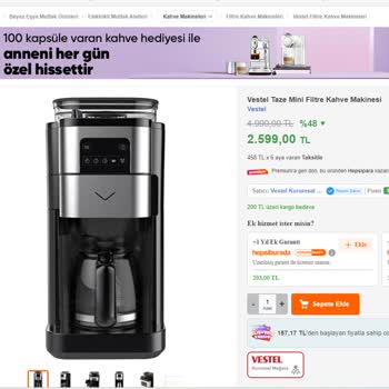 Hepsiburada Ürün Sayfasında Ve Sepette İki Farklı Fiyat Gösteriyor