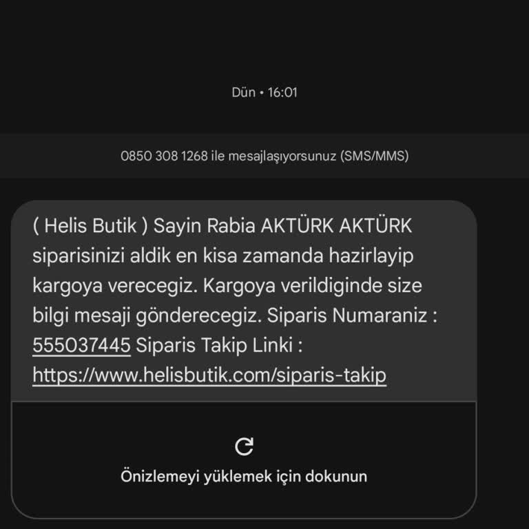 Helis Butik Onayım Olmadan Siparişimi İptal Ettiler