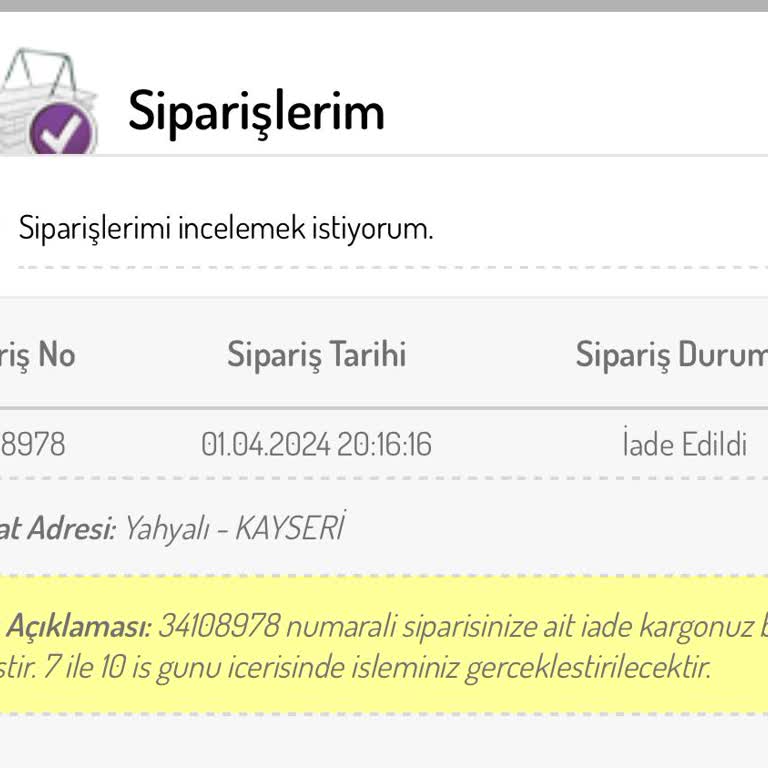 Sefamerve İade Ettiğim Ürünlerin Ücretini Yatırmıyor