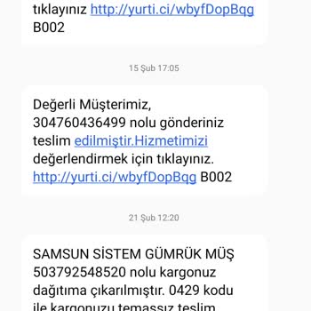 Yurtiçi Kargo Yurtiçi Petek Şube Kişilere Teslimat Başka Telefon Numarası Kullanımı
