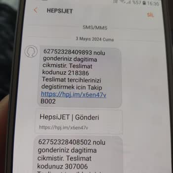 Hepsijet Bize Ait Olmayan Ürünün Teslim Mesajı