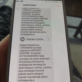 Hepsijet Bize Ait Olmayan Ürünün Teslim Mesajı