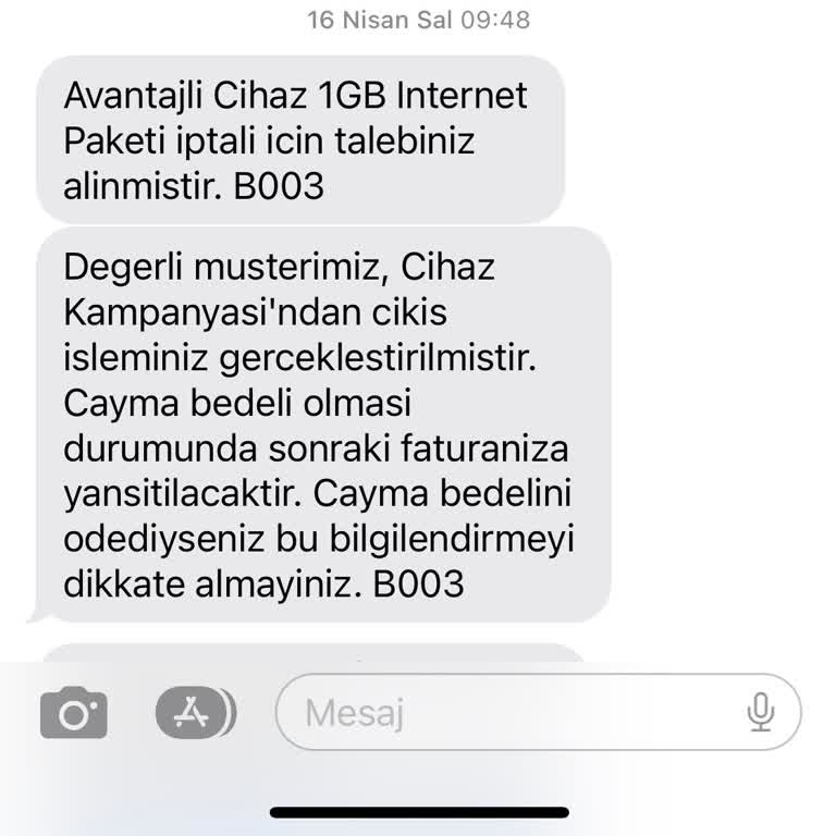 Vodafone ONLİNE'dan Alınan Cihaz Pişmanlığı