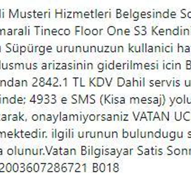 Tineco S3 Ve Vatan Bilgisayar Sorunumu Çözmüyor