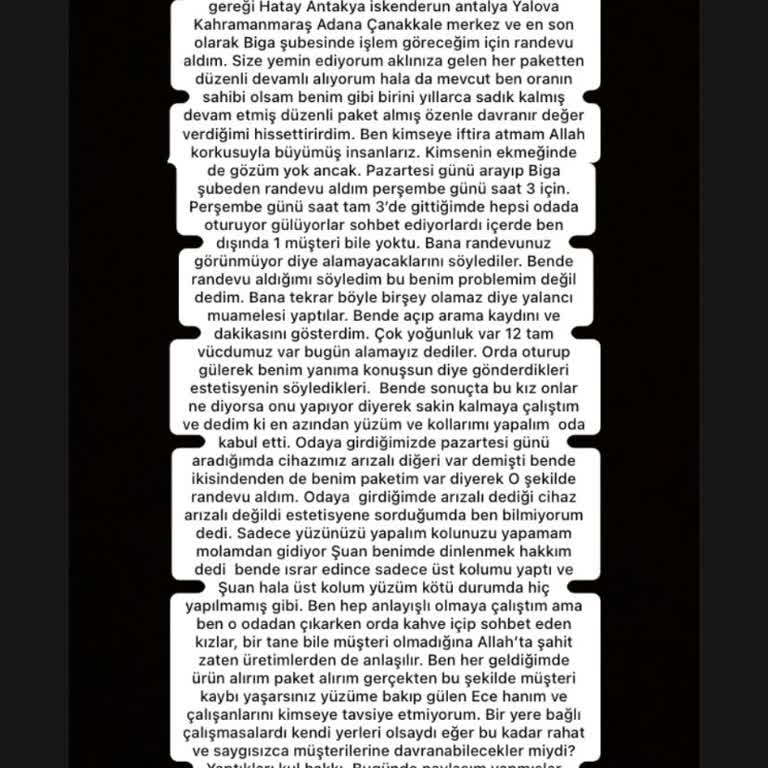 Sandra Güzellik ve Epilasyon Salonu Sandra Güzellik Salonu Biga Şikayet