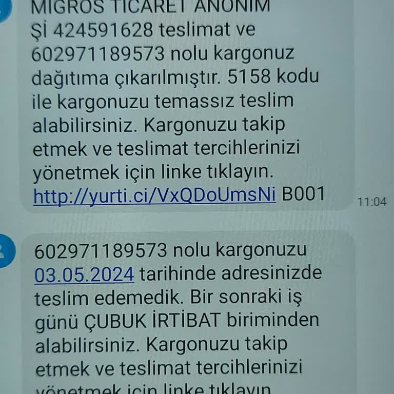 Yurtiçi Kargo Kapı Zili Çalmadan Şubeden Teslim Alın Diye Mesaj Attı