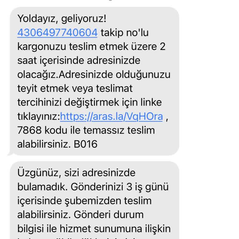 Aras Kargo Begonya Şubesi Kargomu Getirmiyor