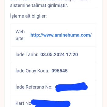Aminehüma İade İşleminde Kesintiye Uğrayan Müşteri Tepkisi