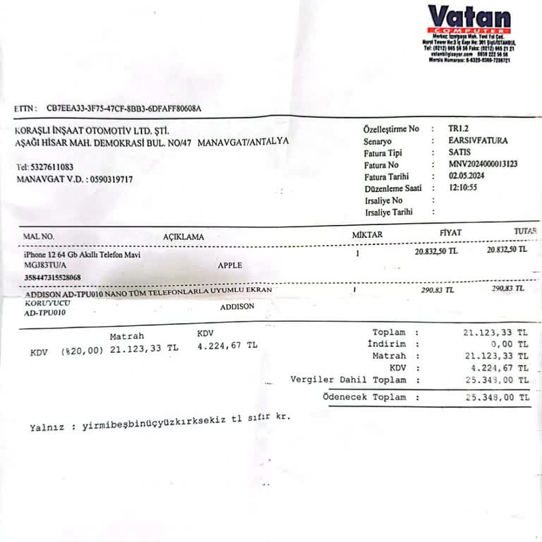 Vatan Bilgisayar Manavgat Şubesi Reşit Olmayan Çocuğa Ürün Satışı...