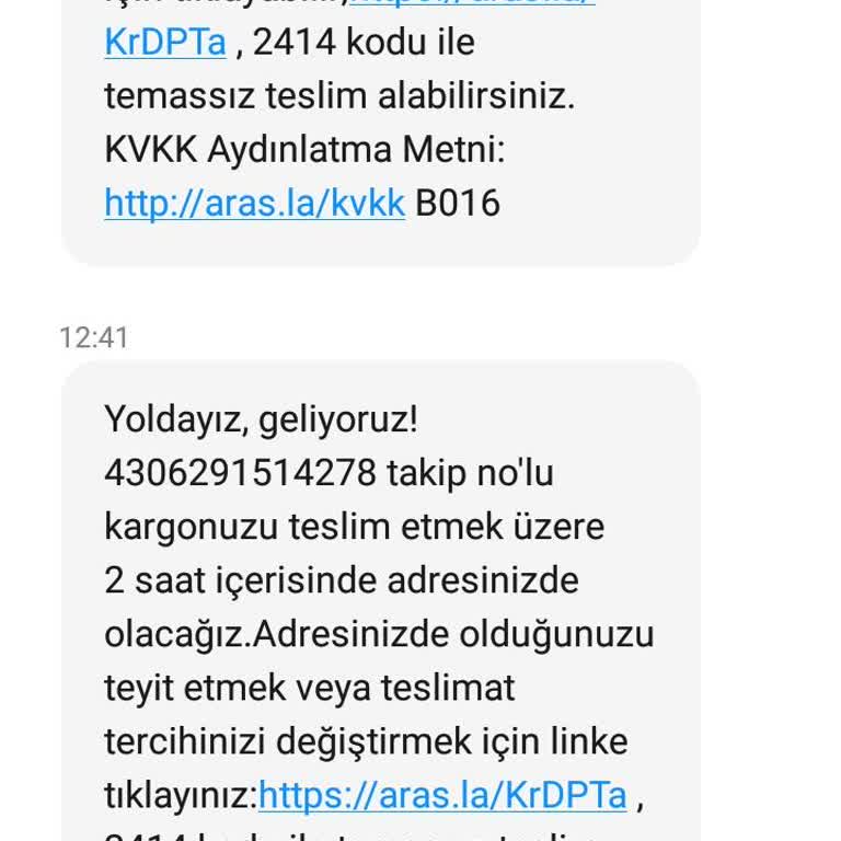 Aras Kargo Gemlik Kurşunlu Dağıtım Şikayeti