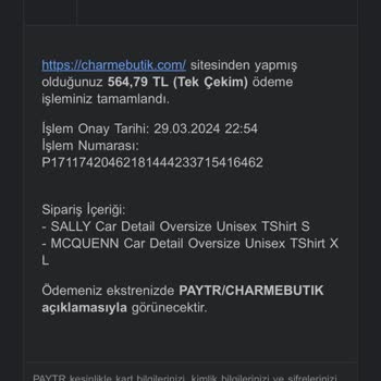 Charme Butik Siparişimi Göndermedi.
