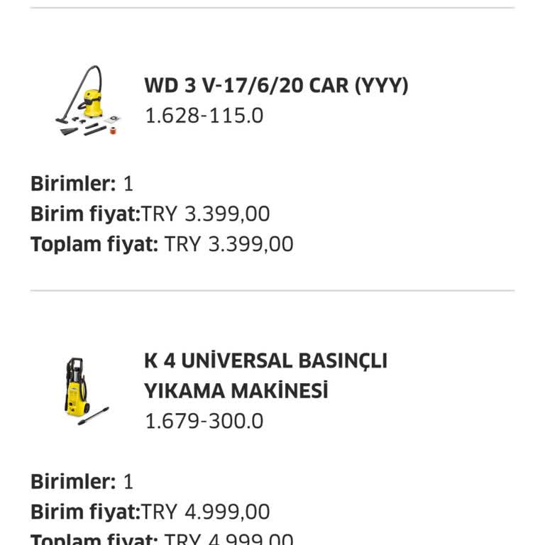 Karcher Aldığım Ürünleri Göndermiyor