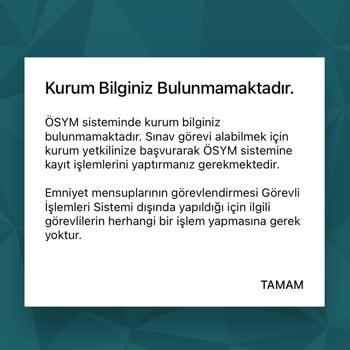 ÖSYM Gis Mebbis Kaydı Bulunamamıştır Hatası