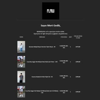 Flaw Wear Siparişi Eksik Gönderdi