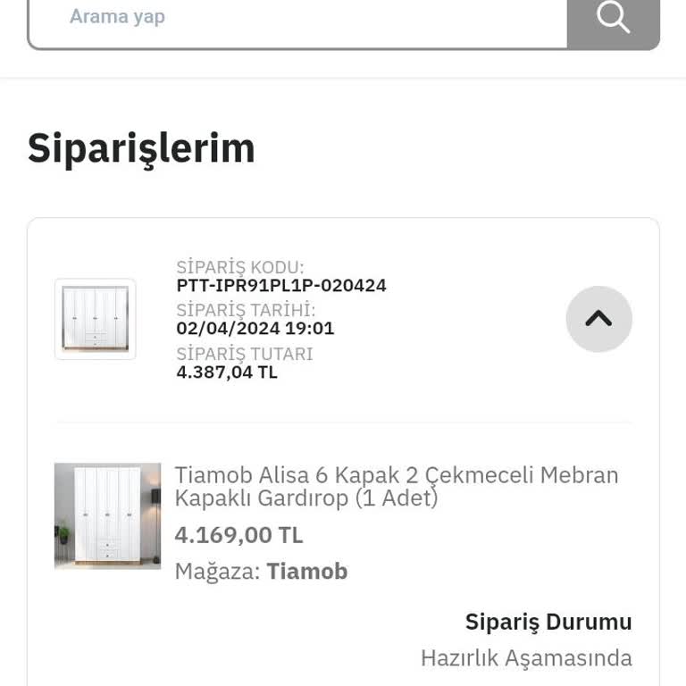 Tiamob Mobilya Epttavm Ürün Satışında Ürün Ortada Yok