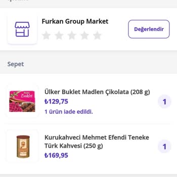 Getir Bozuk Çikolata Gönderildi
