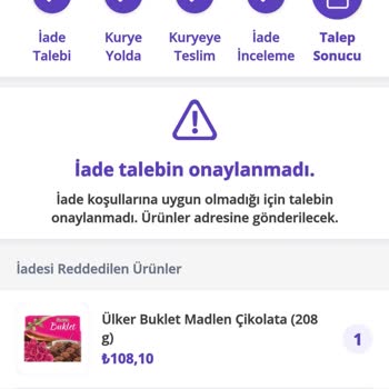 Getir Bozuk Çikolata Gönderildi