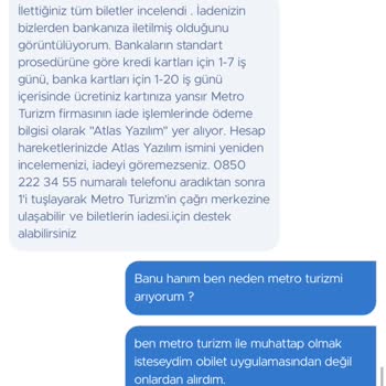 Metro Turizm Ve Obilet Para İadesi Yapmaması