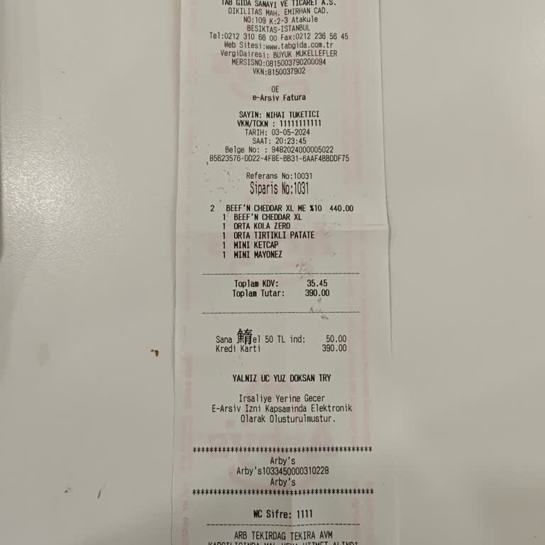 Tekira Arby's Fiyasko Lezzet
