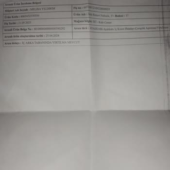 Puma Ayakkabımın İç Arka Tarafında Yırtılma