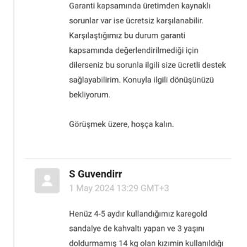 Vivense Kısa Sürede Bozulan Sandalye Kalitesi Üzerine Şikayet