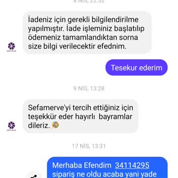 Sefamerve Para İadesi Yapmıyor